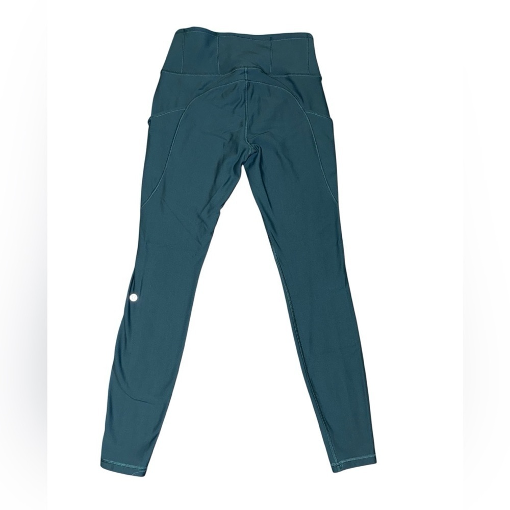 Teal Fleece Lined Lululemon Leggings - Picture 2 of 4